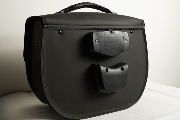 Classic Black and Leather Side Bag Pair for Moto Guzzi V7 850 2021 - Image 3